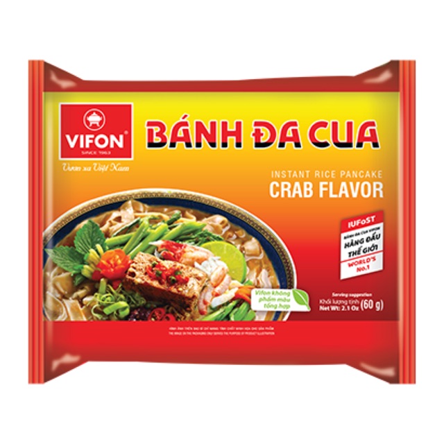 INSTANT BROWN RICE NOODLES - CRAB FLAVOR 60GR