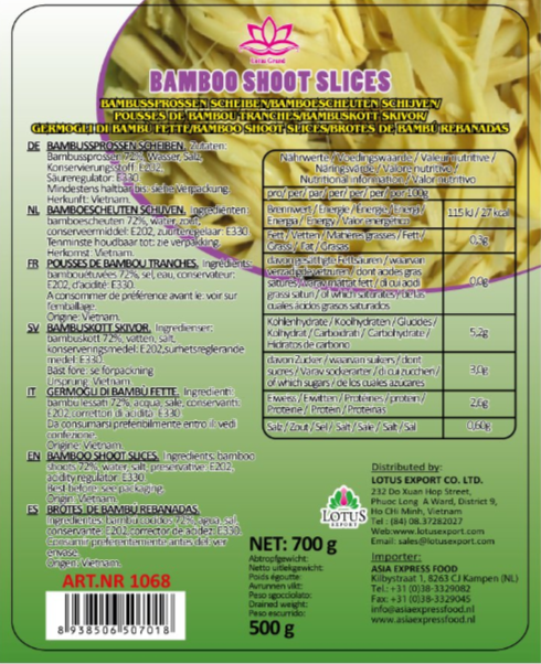 BAMBOO SHOOT SLICES 500GR