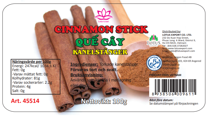 CINNAMON STICK 100GR