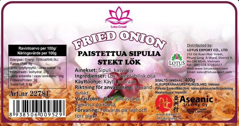 FRIED ONION 400GR