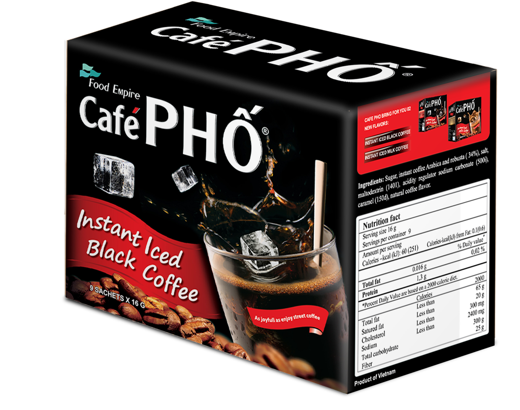 CÀ PHÊ PHỐ ĐEN ĐÁ HỘP 16GR