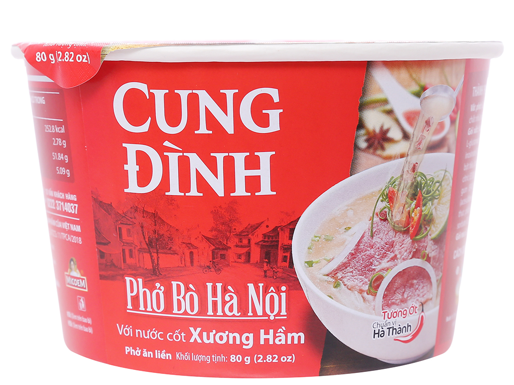 CUNG DINH INSTANT RICE NOODLE HA NOI - BEEF FLAVOR 73GR